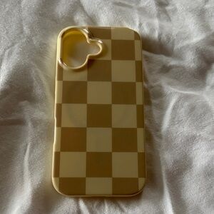Yellow and Tan Checkered Phone Case